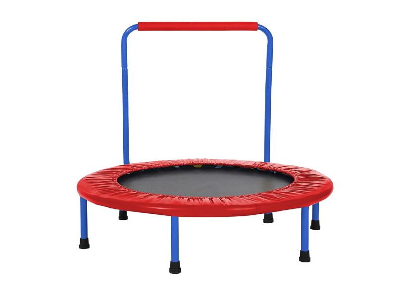 3′ Foldable Round Kid Trampoline with Handlebar