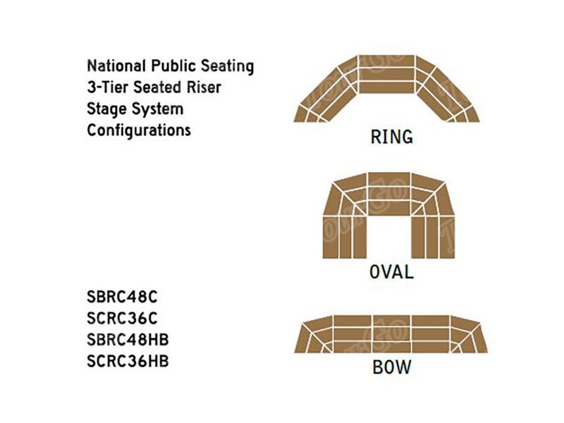 3-Tier-Seated-Riser-Stage-System-Carpeted-36inch-Deep-Tiers 2