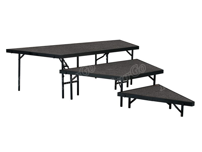 3-Tier Seated Riser Stage System with Carpeted for 36″ Deep Tiers ...