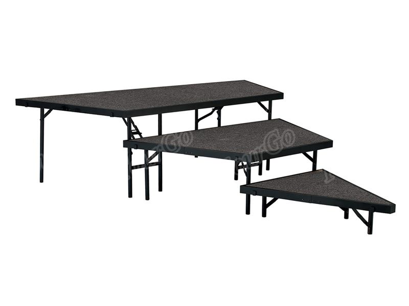 3-Tier Seated Riser Stage System with Carpeted for 48″ Deep Tiers ...