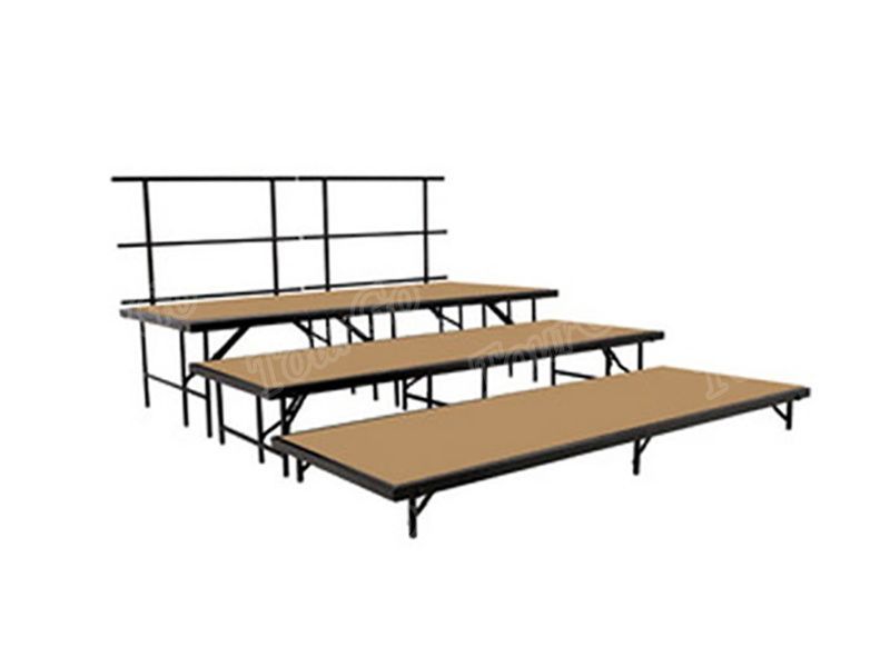 3-Tier Seated Riser Stage Section with Hardboard for 36″ Deep Tiers