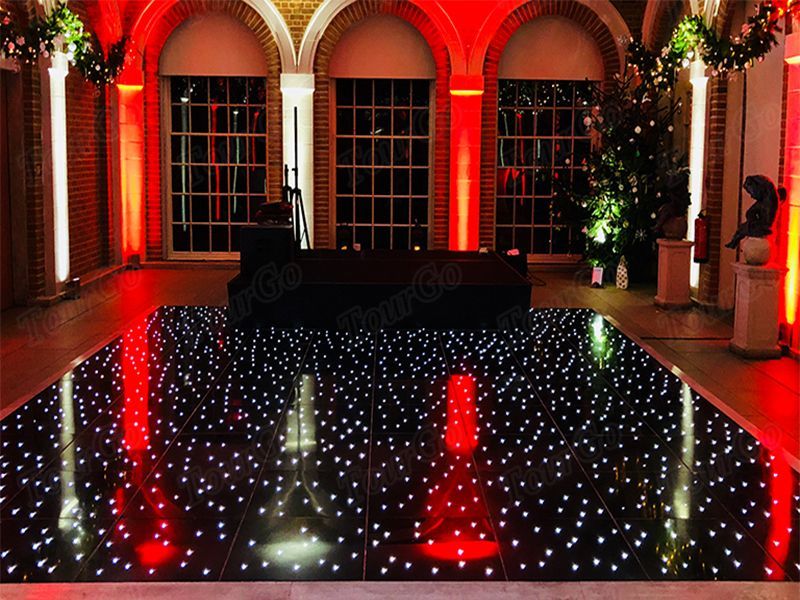 TourGo 30ft x 30ft illuminated diy led black dance floor tiles for sale