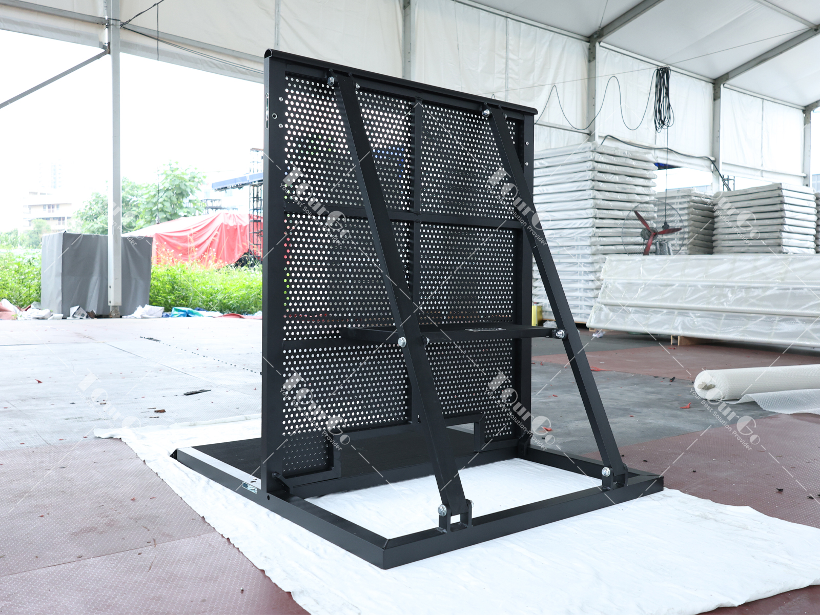 3 BLACK STAGE BARRIER