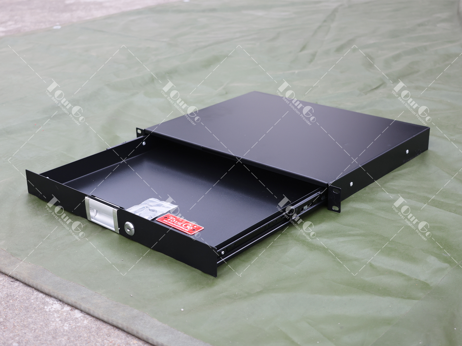 1U 2U Rack Iron drawer case with lock with shockproof cotton