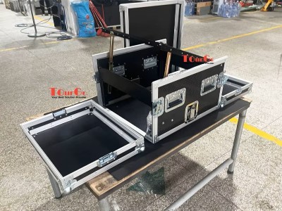 4 Space Heavy Duty Rack Case with Slant Top Mixer Rails Fit Allen & Heath H5D