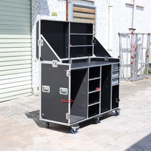 Customized Mobile Maximum Hospitality Fridge Aluminum Tool Flight Case Kitchen Fridge case with Sink and Stuff