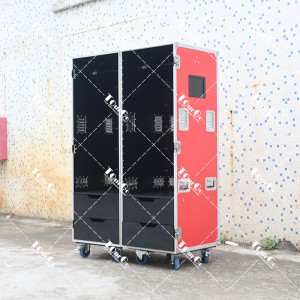 Custom ATA Mobile Red Wardrobe Flight Cases Heavy Duty Wardrobe Drawer Tour Storage Case