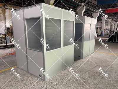 Light Grey Plywood 2-Person Simultaneous Interpretation Translation Booth for Congress