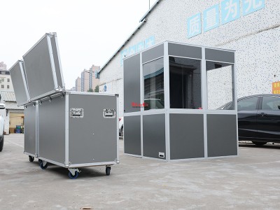 Grey Two Person Translation Booth ISO Interpretation Booth for Simultaneous Conference Cabin