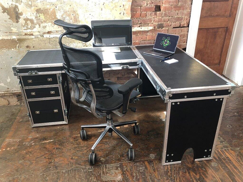 Traveling Production Desk System ATA Flight Road Case