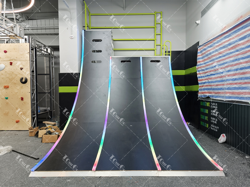 Ninja Playground Warrior Obstacles Warped Wall with Colorful LED