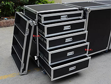 Travel Utility Tool Case with Drawer Aluminium Rack 5 Drawer Flight Case With Wheels