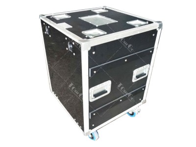 12U Shock Mount Rack Flight Case with Wheels