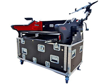 Digico Quantum 225 Flip Hydraulic Console Easy Retracting Lifting Flight Case with 2U Rack and wheels