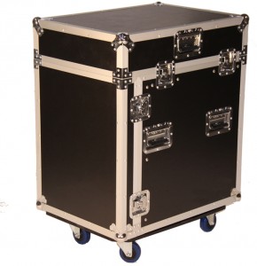 312U SLANT RACK, 12U VERTICAL RACK, WITH CASTERS