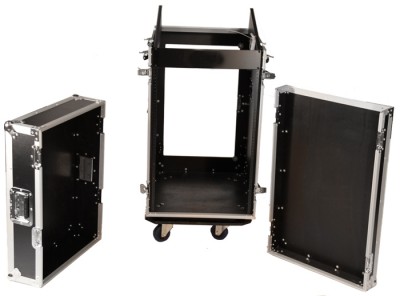 312U SLANT RACK, 16U VERTICAL RACK, WITH CASTERS