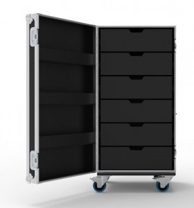 6 Drawer Tech Flight Case with Hinged Lid