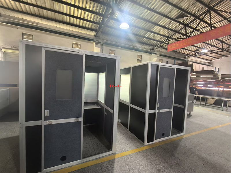 Easy for Elevators Black Two Person ISO Interpretation Booth for Simultaneous Translation Booth Conference Cabin