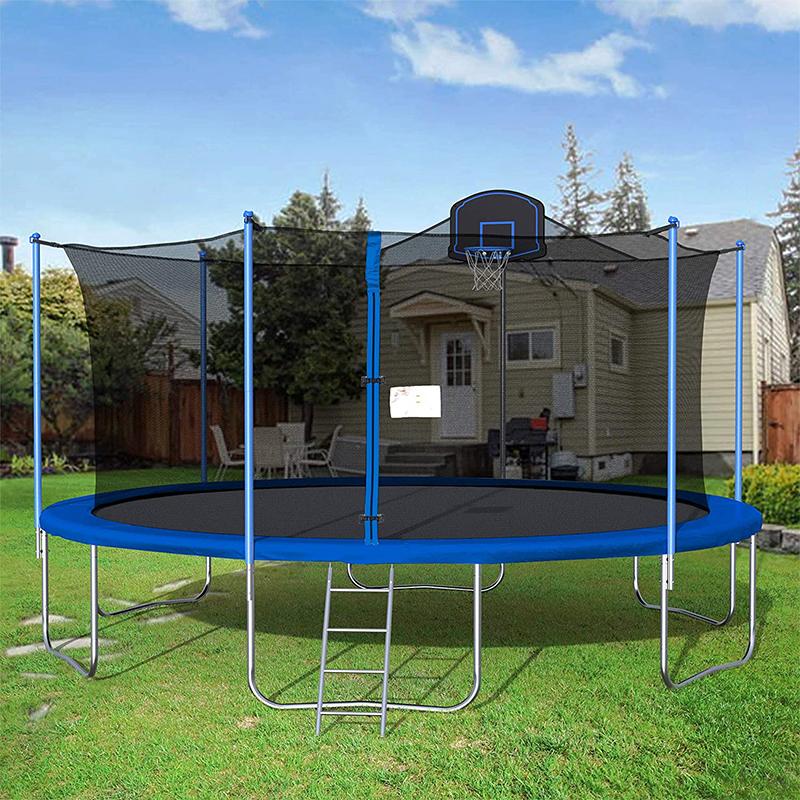 16 ft Mini Kids Jumping Trampoline Outdoor with Basketball Hoop on Sale