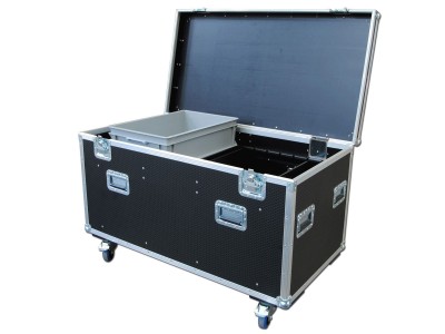 Cable Road Trunk Flight Case With Divider System and Euro Storage Container