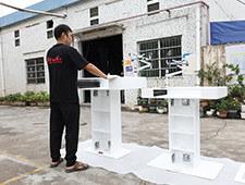 White Finish Control Tower DJ Booth Podium Stand with Road Cases for Pioneer DDJ-REV7 XDJ-XZ DDJ-1000 RANE One Rane Four