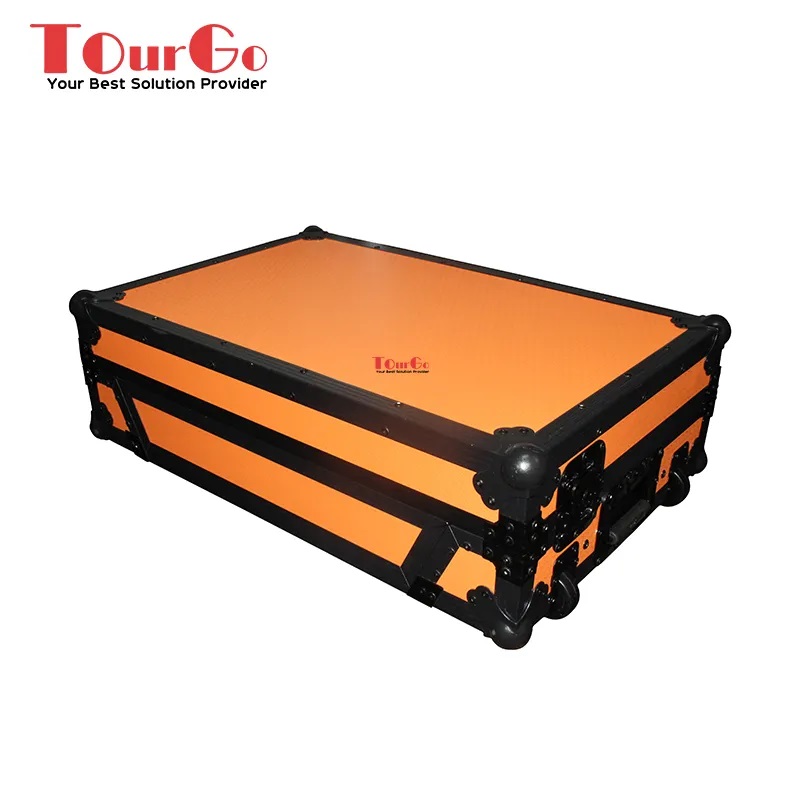Orange Flight Case For DDJ-SX3/SX2 Digital Controller With Laptop Shelf & Wheels