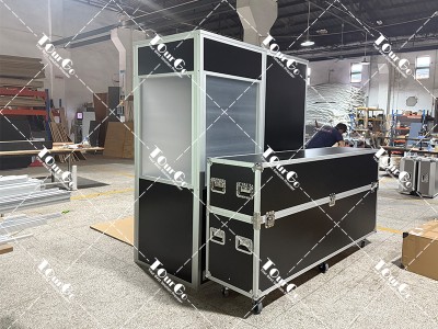 Portable Simultaneous Black Translation Booth Conference Interpretation Booths For One Person