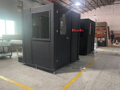 Customized soundproof recording studio booth for vocal voice recording with adjustable feet
