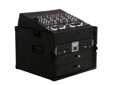 Black 10U Top Slanted 6U Vertical Pro Combo Rack