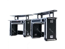 Custom size heavy duty wheeled hard aluminum flight case mobile bar