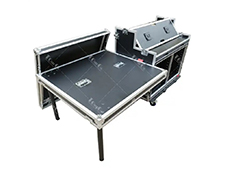 Dual 12U Utility Dj Mixer Flight Road Table Case with Workstation for 27inch monitor