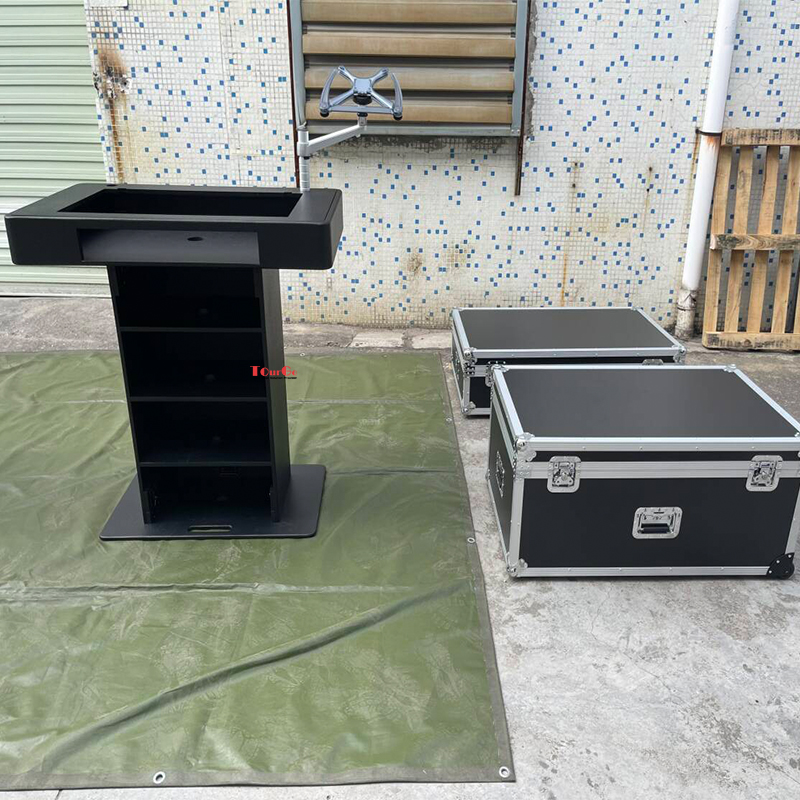Black XZF-DJCTBLCASEMK2 Pioneer Control Tower DJ Podium and Flight Cases