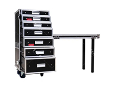 Display cabinet drawer case hard portable production case with drawers
