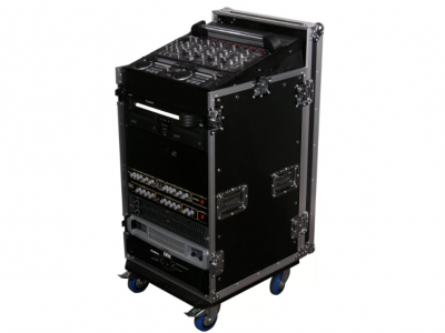 11U Top Slanted 16U Vertical Pro Combo Rack with Casters