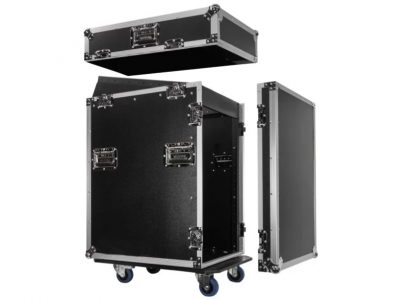 13U Top Slanted 16U Vertical Pro Combo Rack with Casters