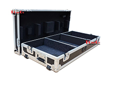 Aluminum DJ FLIGHT CASE FOR TWO PIONEER CDJ 2000 AND ONE 12″ MIXER with built-in wheels