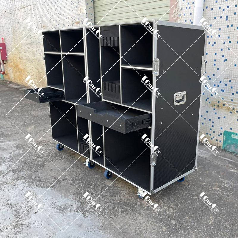 TourGo Custom Aluminum Alloy Flight Case/Transport Case for Drum Set/Jazz Drum Road Case/Complete Drum Kit Case