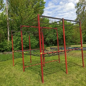 3 Ninja Climbing over net