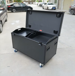 Customized All In Black Cable Trunks Flight Road Case for Storage Transport Cable Wire