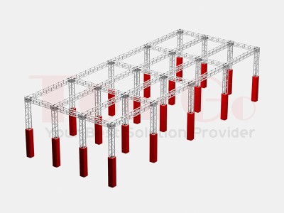 TourGo Ground Level Aluminum Ninja Warrior Truss Structure-3X4