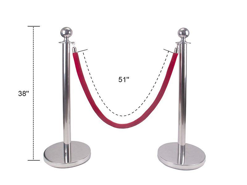 4.25' Stainless Steel Retractable Stanchion-1