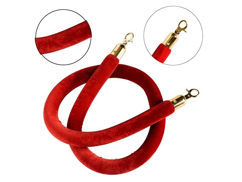 4.5 Foot Red Velvet Ropes Stanchion Barriers-5