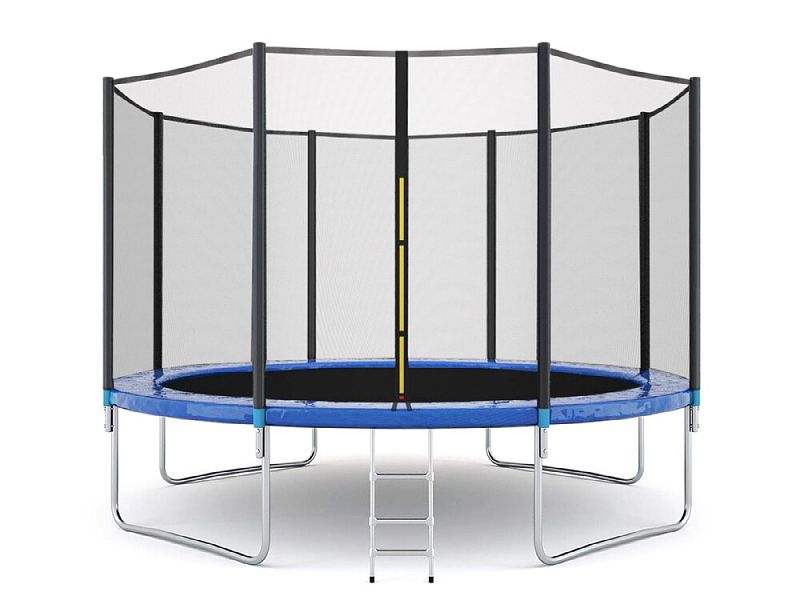 Kids Spring Cover Padding 4.8′ Round Backyard Trampoline with Safety Enclosure and Handlebar