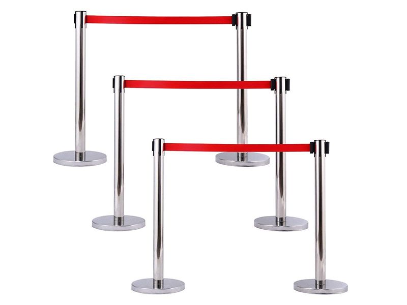 4.9' Red Belt Crowd Control Barrier-3