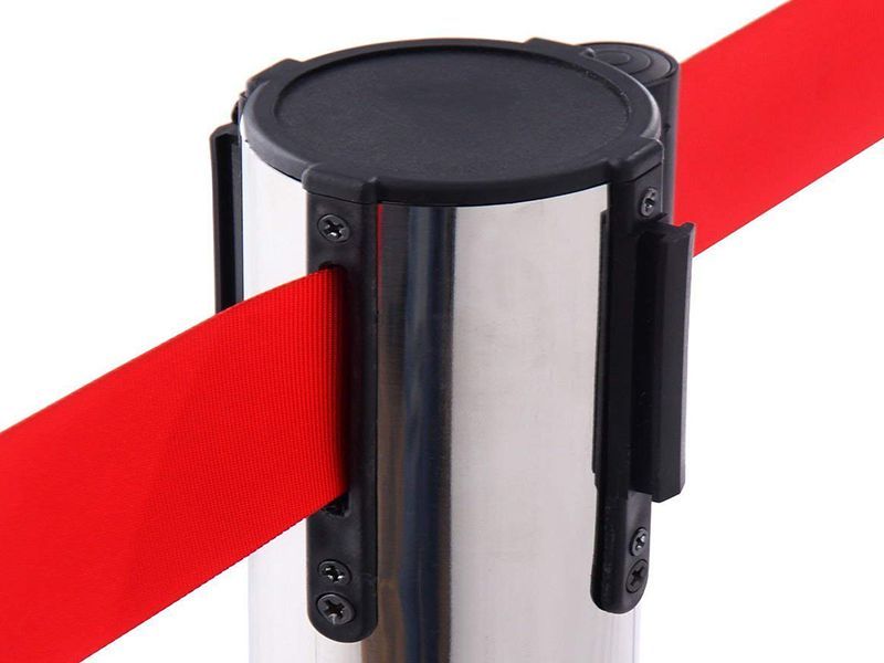 4.9' Red Belt Crowd Control Barrier-4