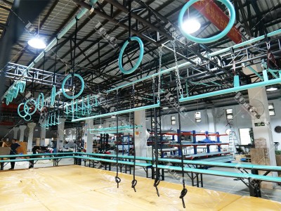 American Ninja Warrior Obstacles Course Trampoline Park Obstacle Race Adult Athlete