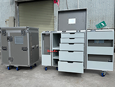 5 Drawers Backline Tool Grey Drawer Flight Case With 3u Rack Space