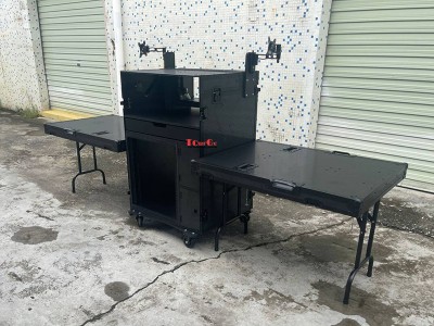 All In Black 24-28 Inch Single Screen Broadcasting Road Case Streaming Recording Studio Workstation Flight Case