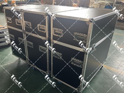 Customized Flight Case for 8pcs 1x1m Modular Stage Platform and 8pcs 40cm Height Stage Riser