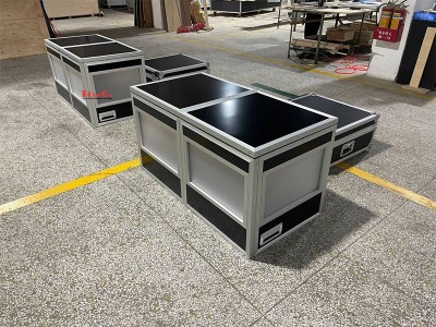 Mobile Black 2-Person Soundproof Portable Table-Top Interpreter Booth